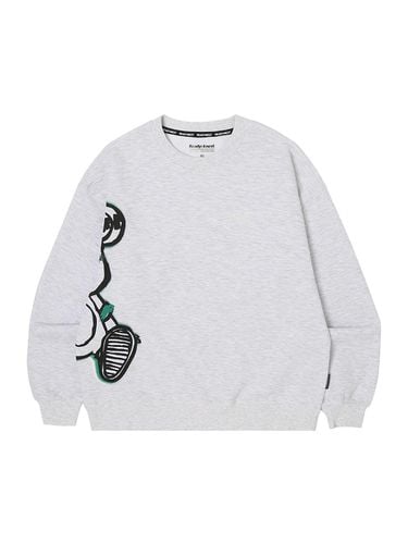 Side bear napping sweatshirt LIGHT MELANGE GREY - ready4next - Modalova