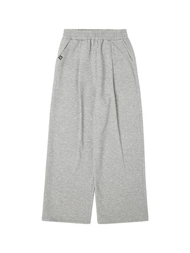 One tuck semi-wide sweatpants MELANGE GREY - ready4next - Modalova