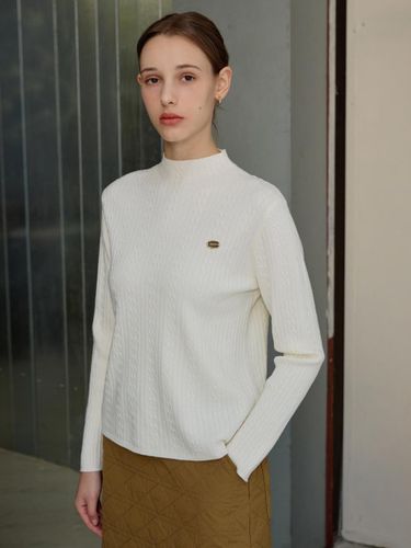 Cable mock neck pullover knit IPBP1PO021 - THE IZZAT - Modalova