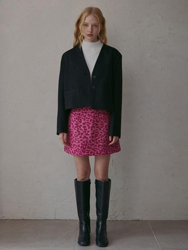 Leopard wool mini skirt - pink - ODER - Modalova