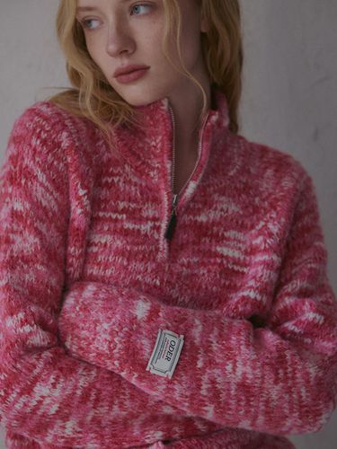 Marbling wool half zipup pullover strawberry - ODER - Modalova