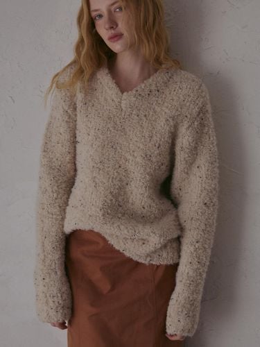 Nef wool v neck pullover beige - ODER - Modalova