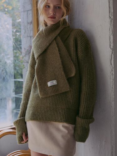 Muffler set warmer mohair pullover khaki - ODER - Modalova