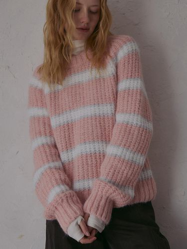 Hairy wool stripe pullover - pink - ODER - Modalova