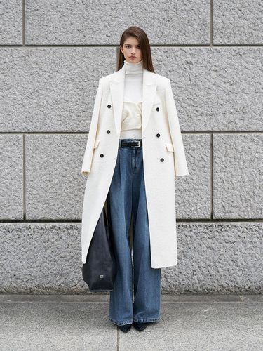 Alpaca Tailored Oversize Long Coat - RENEJ - Modalova