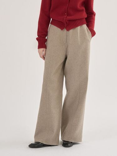 Seed wide wool slacks beige - MOMET - Modalova