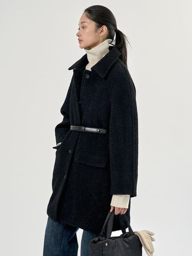 Lake Alpaca Half Coat Black - MOMET - Modalova