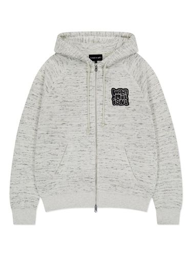 Typo wappen knit hooded zip-up gray - Wacky Willy - Modalova