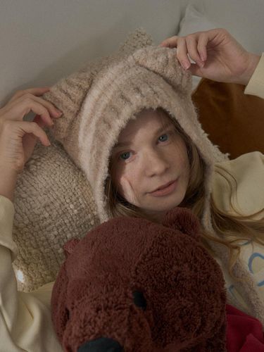 Exclusive] Teddy Bear Bonnet _3 Color - RaJu - Modalova