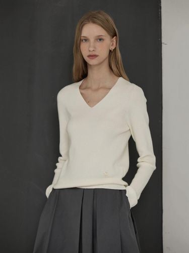 Wool holament V-neck pullover knit IPAP1PO561 - THE IZZAT - Modalova