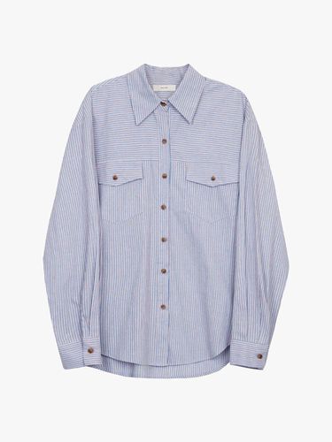 STRIPE POCKET SHIRT_SKY BLUE - healiote - Modalova