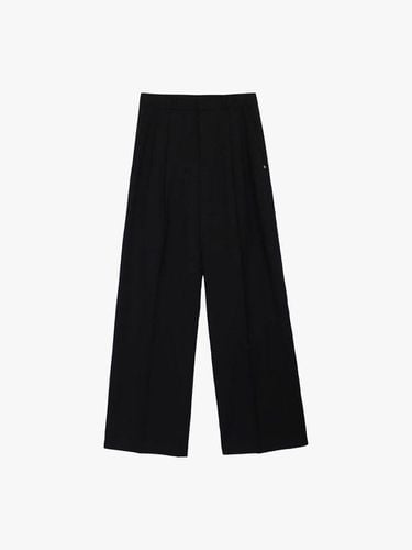 TUCKED LOOSE FIT SLACKS_BLACK - healiote - Modalova