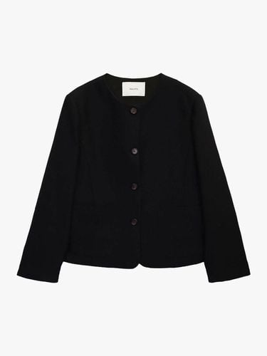 BERN COLLARLESS ROUND JACKET_BLACK - healiote - Modalova