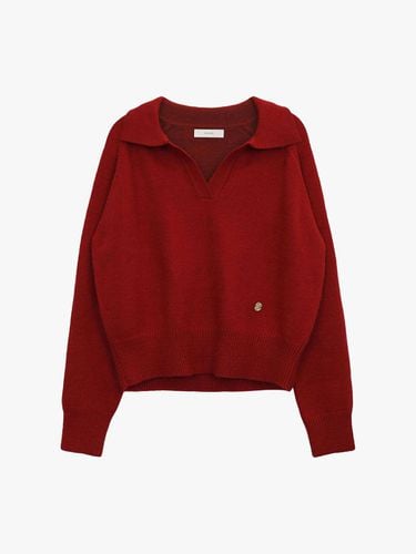 SAINT COLLAR KNIT_RED - healiote - Modalova