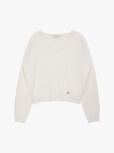 ESSENTIAL CASHMERE V NECK KNIT_IVORY - healiote - Modalova