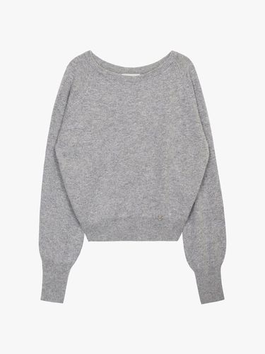 SOFT BOAT NECK KNIT_MELANGE GREY - healiote - Modalova