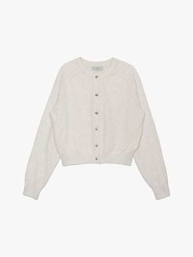 ROUND NECK WOOL CARDIGAN_IVORY - healiote - Modalova