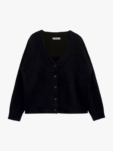 ROOMY CASHMERE KNIT CARDIGAN_BLACK - healiote - Modalova