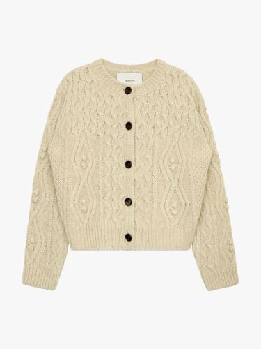 WOOL CABLE KNIT CARDIGAN_BEIGE - healiote - Modalova