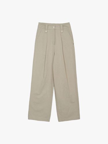 PINTUCK COTTON PANTS_BEIGE - healiote - Modalova