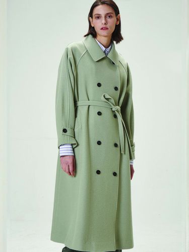 Flared Long Coat-Khaki - THE AUTHOR: - Modalova