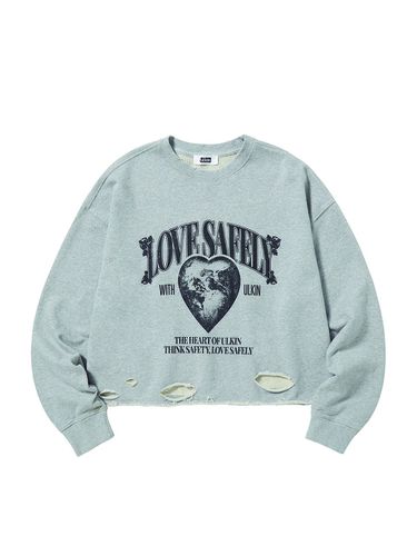 Destroyed Love Simply Semi-cropped Sweatshirt_Gray - ULKIN - Modalova