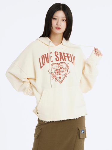 Destroyed Love Shipley Hoodie_beige - ULKIN - Modalova