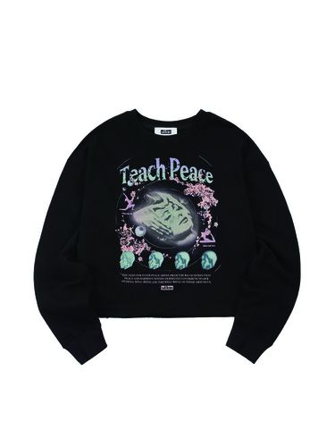 Titch Piece Semi-Crop Graphic Sweatshirt_Black - ULKIN - Modalova