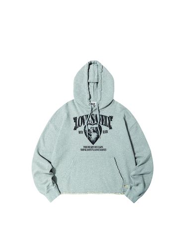 Destroyed Love Simply Hooded T-Shirt_Gray - ULKIN - Modalova