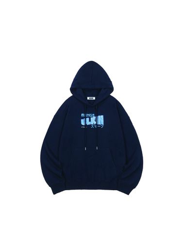 Erkin X Smurf] Cartoon Vintage Graphic Hoodie_Nav - ULKIN - Modalova