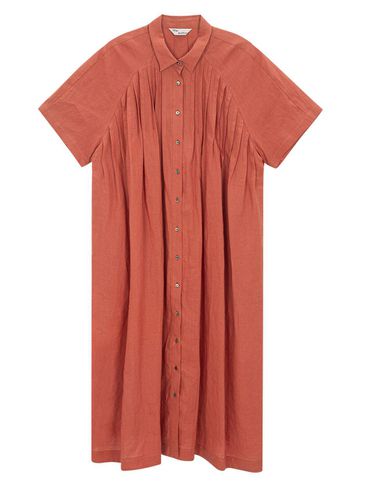 Pleats linen dress (brick) - THE AUTHOR: - Modalova