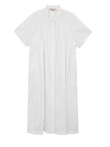 Pleats linen dress (white) - THE AUTHOR: - Modalova