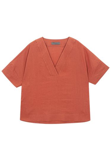 V - neck linen blouse (brick) - THE AUTHOR: - Modalova