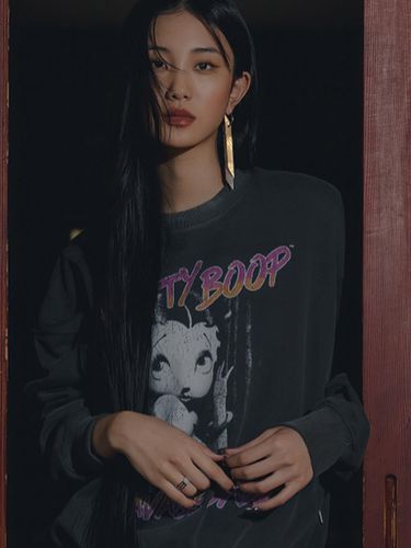 Erkin X Betty Boop Glamour Sweatshirt_Charcoal - ULKIN - Modalova