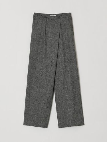 Wool draped pants (Melange black) - LENUEE - Modalova