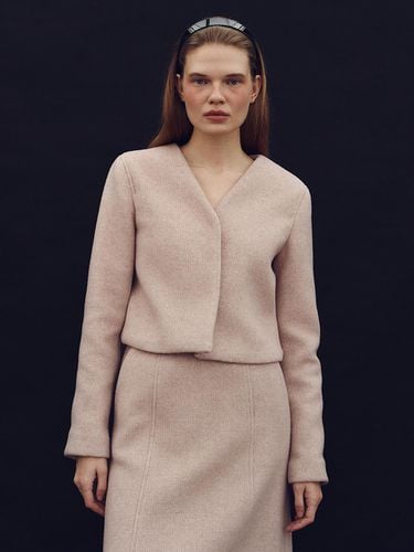 Helen V neck wool jacket (Nude pink) - LENUEE - Modalova