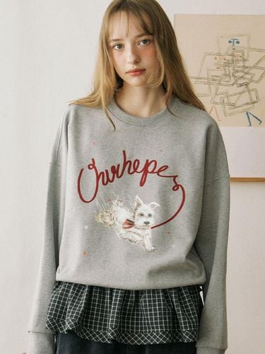 Love Puppy Sweatshirt - Melange Grey - ourhope - Modalova