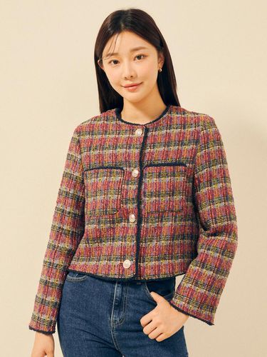 Tweed checkered pocket cropped jacket GPBP0JKT11 - JJ JIGOTT - Modalova