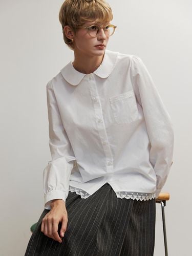 LACE COTTON SHIRT_WHITE - ouel - Modalova