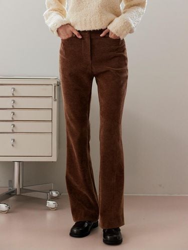 BOOTS CUT VELVET PANTS_BROWN - ouel - Modalova