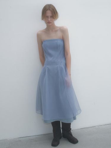 TUBE TOP ORGANZA DRESS_PALE BLUE - overdueflair - Modalova