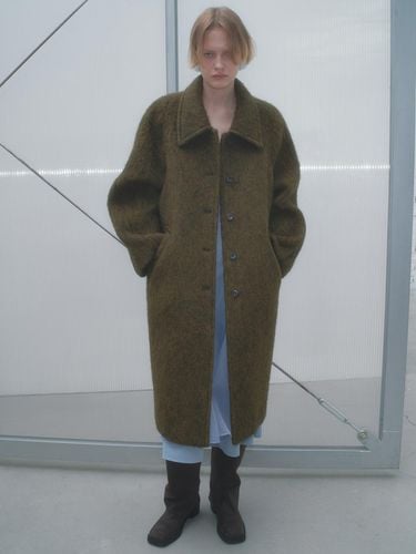 HAIRY BALMACAAN COAT_OLIVE - overdueflair - Modalova