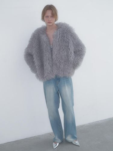 HAIRY FUR JACKET_GREY - overdueflair - Modalova