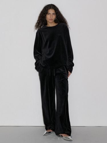 TWO WAY VELOUR PANTS_BLACK - overdueflair - Modalova