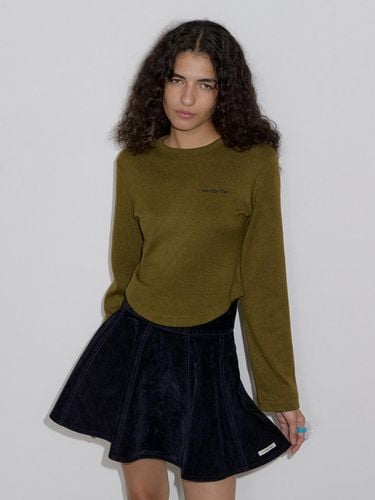 LINE CROP T SHIRTS_OLIVE - overdueflair - Modalova