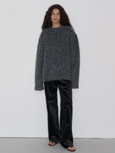 OVERSIZE HAIRY KNIT _CHARCOAL - overdueflair - Modalova