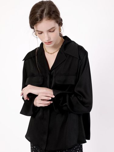 Wing Cuffs Pointed Shirt Blouse Black - TOSE - Modalova