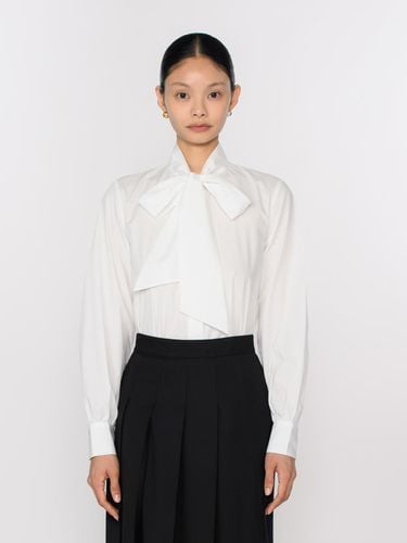 Ribbon Tie Blouse White - TOSE - Modalova