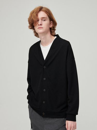 Minimal Oversized-fit Knitwear Cardigan Black - Awesomestudio - Modalova