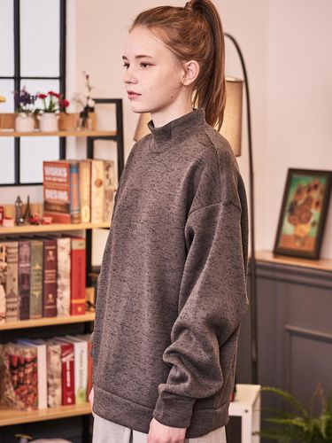 Sakariva Oversized-Fit Mock Neck Charcoal - Awesomestudio - Modalova